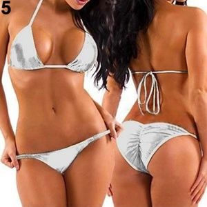 NWT Lady's Trendy Metallic Bikini Beachwear